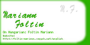 mariann foltin business card